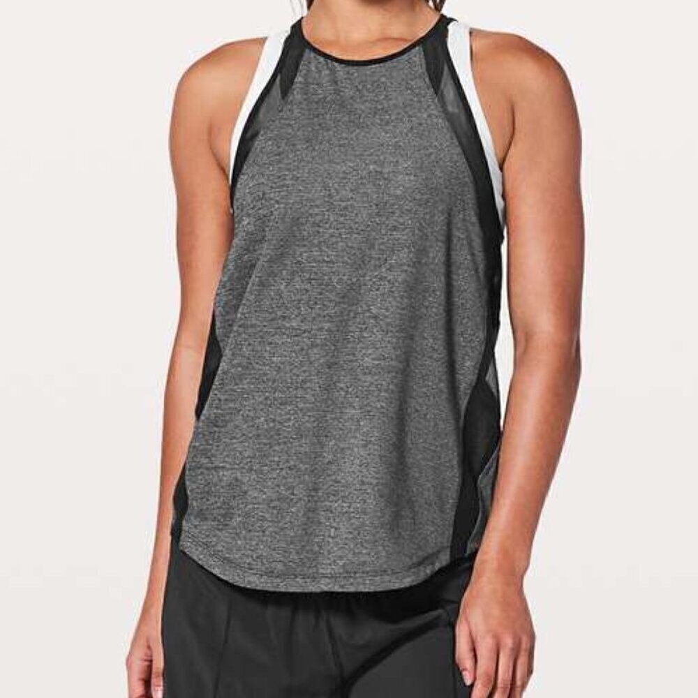 Lululemon Run Off-Route Tank - 4/6 Heathered Black / Black